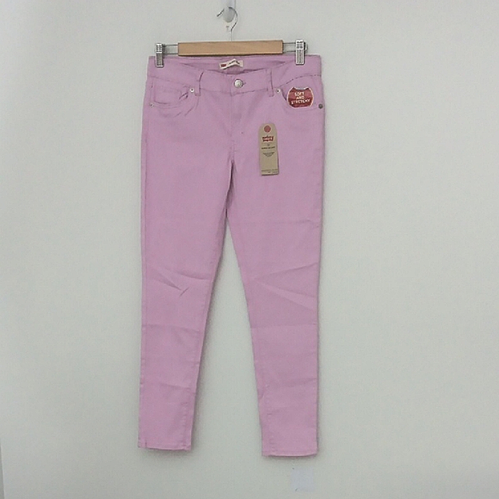 Levi's Pink 710 Super Skinny Jeans Girls‎ Size 14 1/2 Plus Pastel Hue New